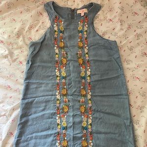 Embroidered chambray dress. GB girl size L